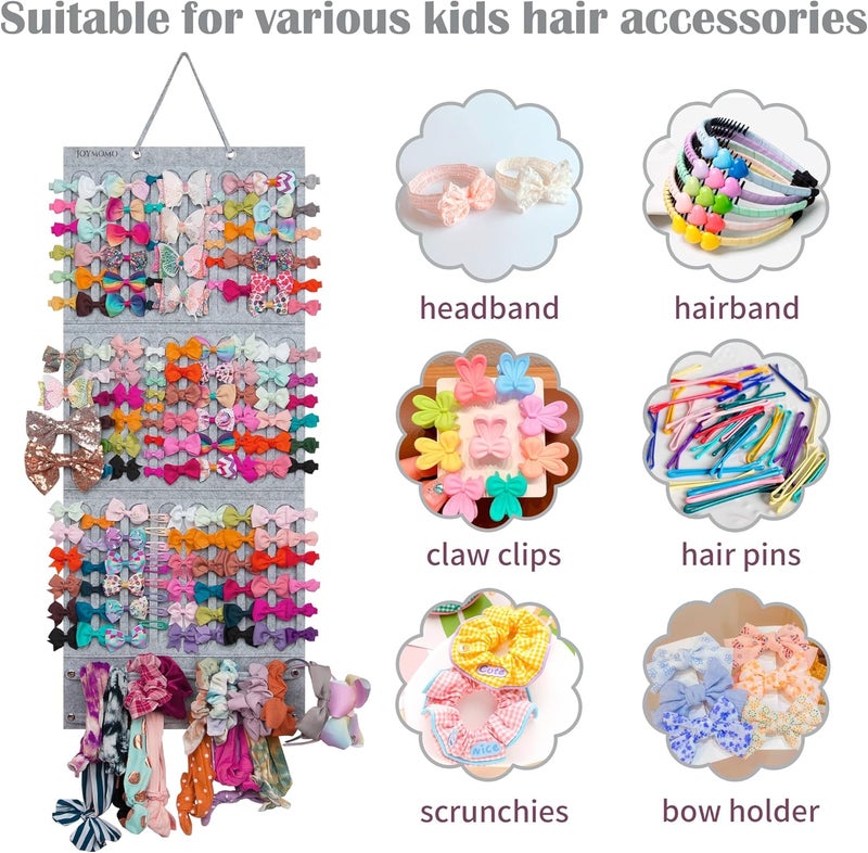 JOYMOMO Hair Bow Holder Organizer For Girls Hanging Bow Holder For Girls Hair Accessories Storage Organizer For Headbands, Hair Clips, Hair Ties, Scrunchies (Without Hair Bows) (gray) - Image 4